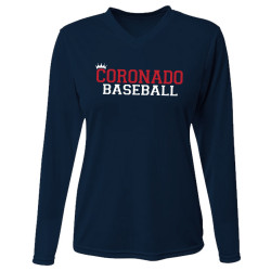 CHS Women's Navy V-Neck Shirt LS